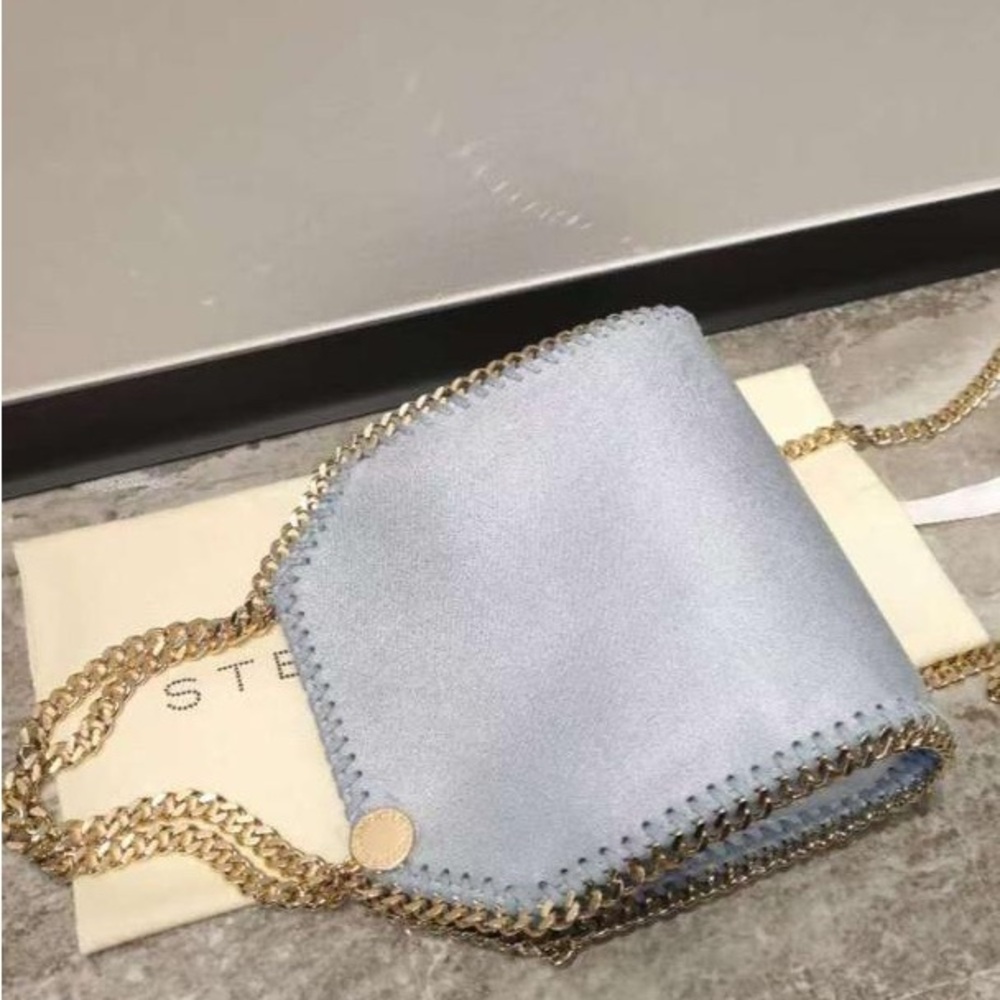 Stella McCartney Light Blue Chain-Trim Shoulder Bag - Picture 9 of 9